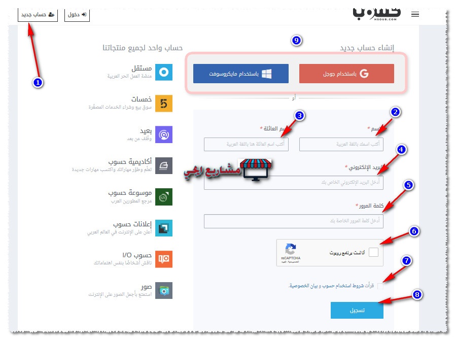 كيفية التسجيل في موقع خمسات