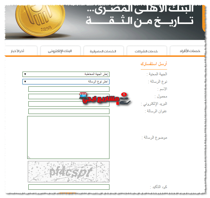 خدمة البنك الاهلي المصري اون لاين