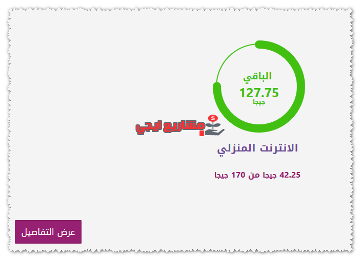 معرفة فاتورة النت