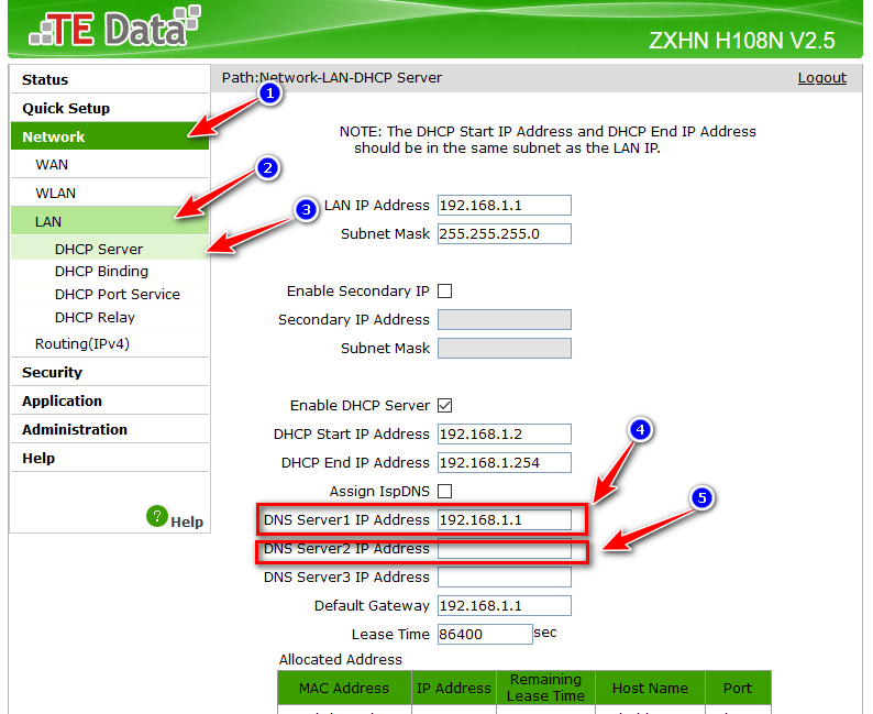 طريقة تغيير dns الراوتر